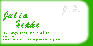 julia hepke business card